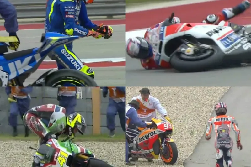 motogp crashes austin fp3