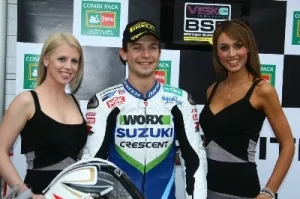 sylvain guintoli podium race1 bsb indy brands