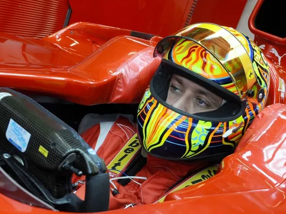 valentino rossi onboard ferrari