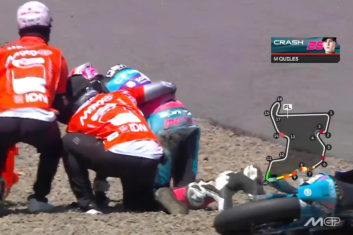 quiles crash moto3 practice 1