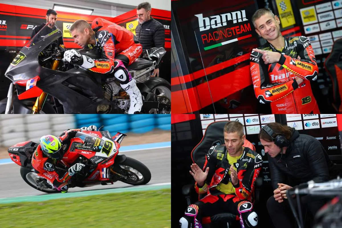 Alvaro Bautista pilota Barni Spark Racing Team Superbike SBK nel Jerez Test