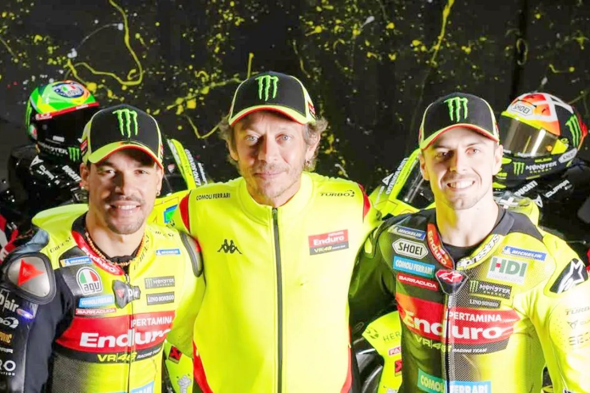 Valentino Rossi con Di Giannantonio e Morbidelli
