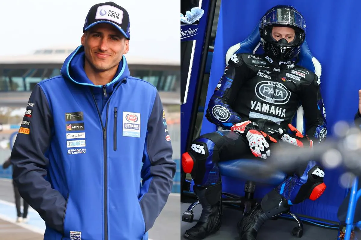 Xavi Vierge e Andrea Locatelli piloti Yamaha Superbike SBK nel Jerez Test