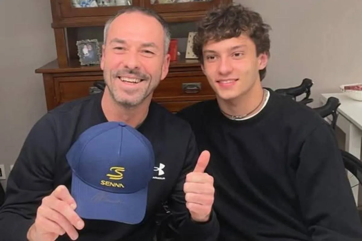 Il Segretario di Stato di San Marino Teodoro Lonfernini con Kimi Antonelli