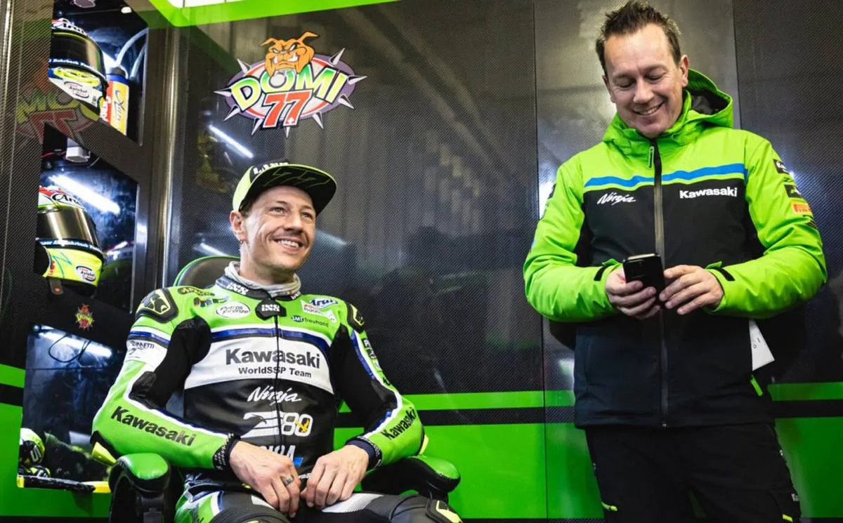Aegerter e Puccetti ai test del team Kawasaki WorldSSP