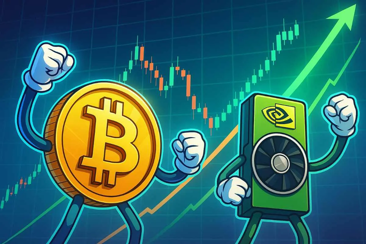 Bitcoin vs. Nvidia handelsvolume