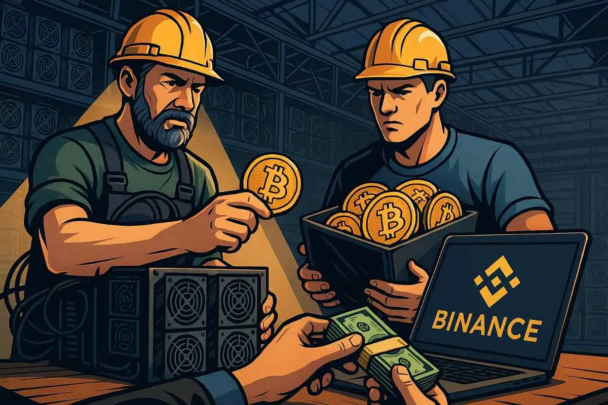 Bitcoin-miners verkopen BTC op Binance