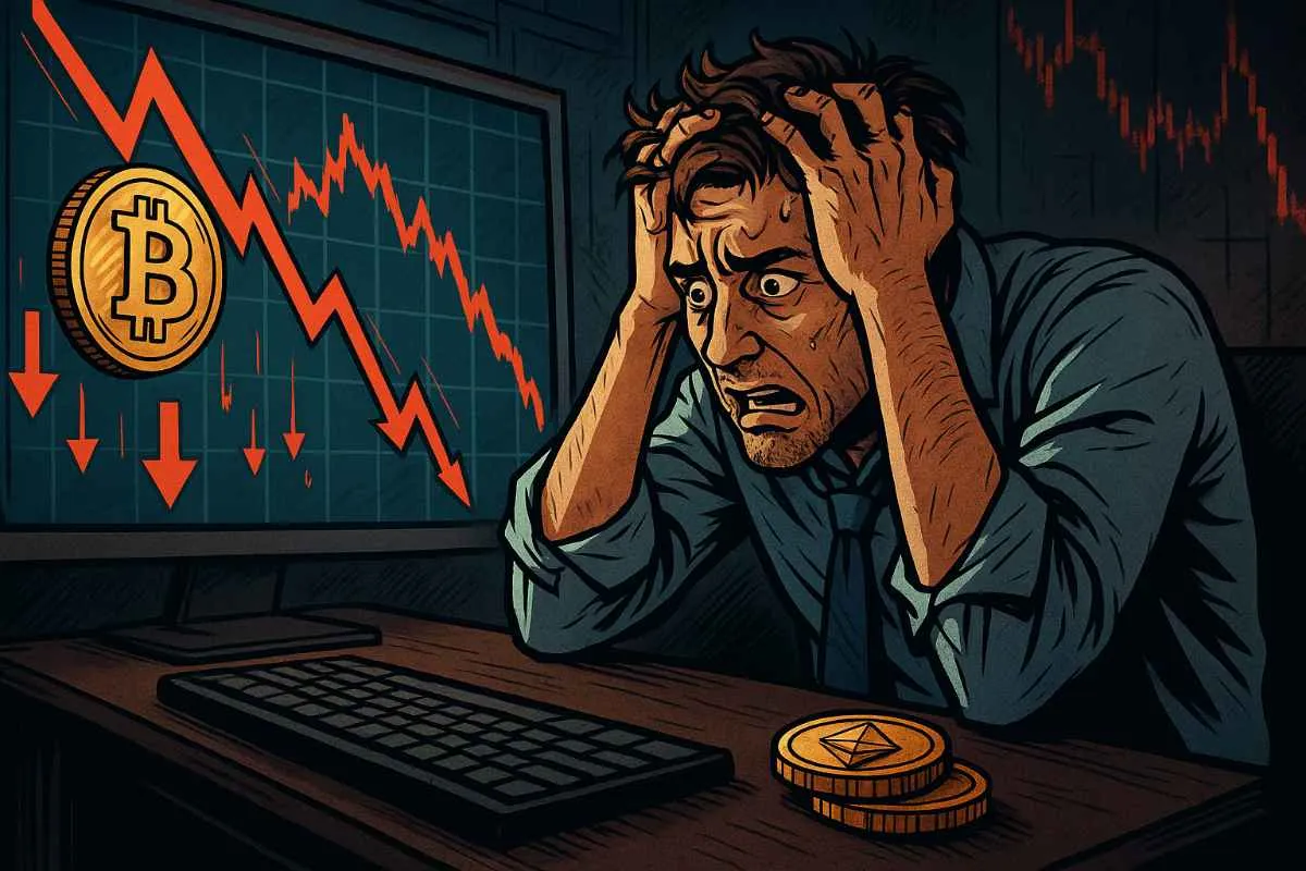 Crypto-handelaar stress crypto crash
