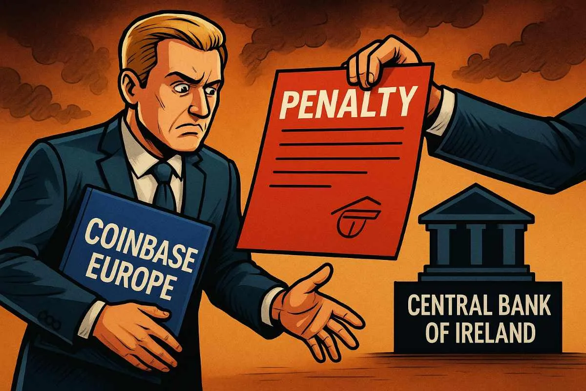 Coinbase boete Ierse Centrale Bank
