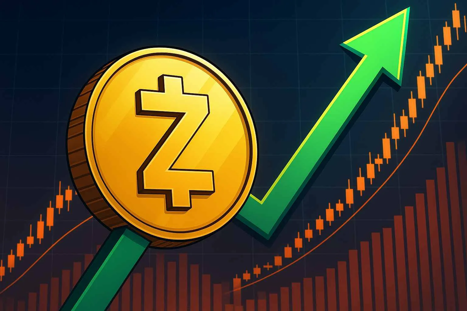Zcash koers stijgt in grafieken
