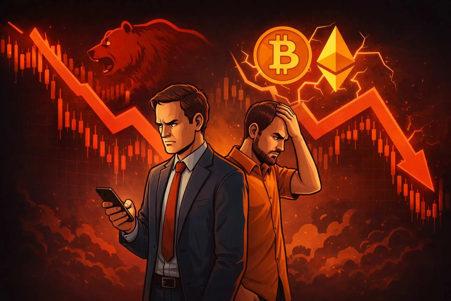 Aandelenmarkt en Bitcoin dalen