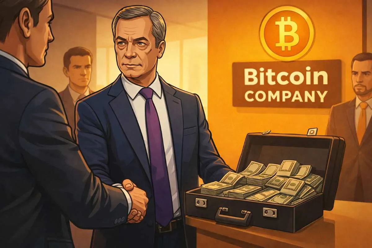 Nigel Farage bitcoinbedrijf Stack BTC