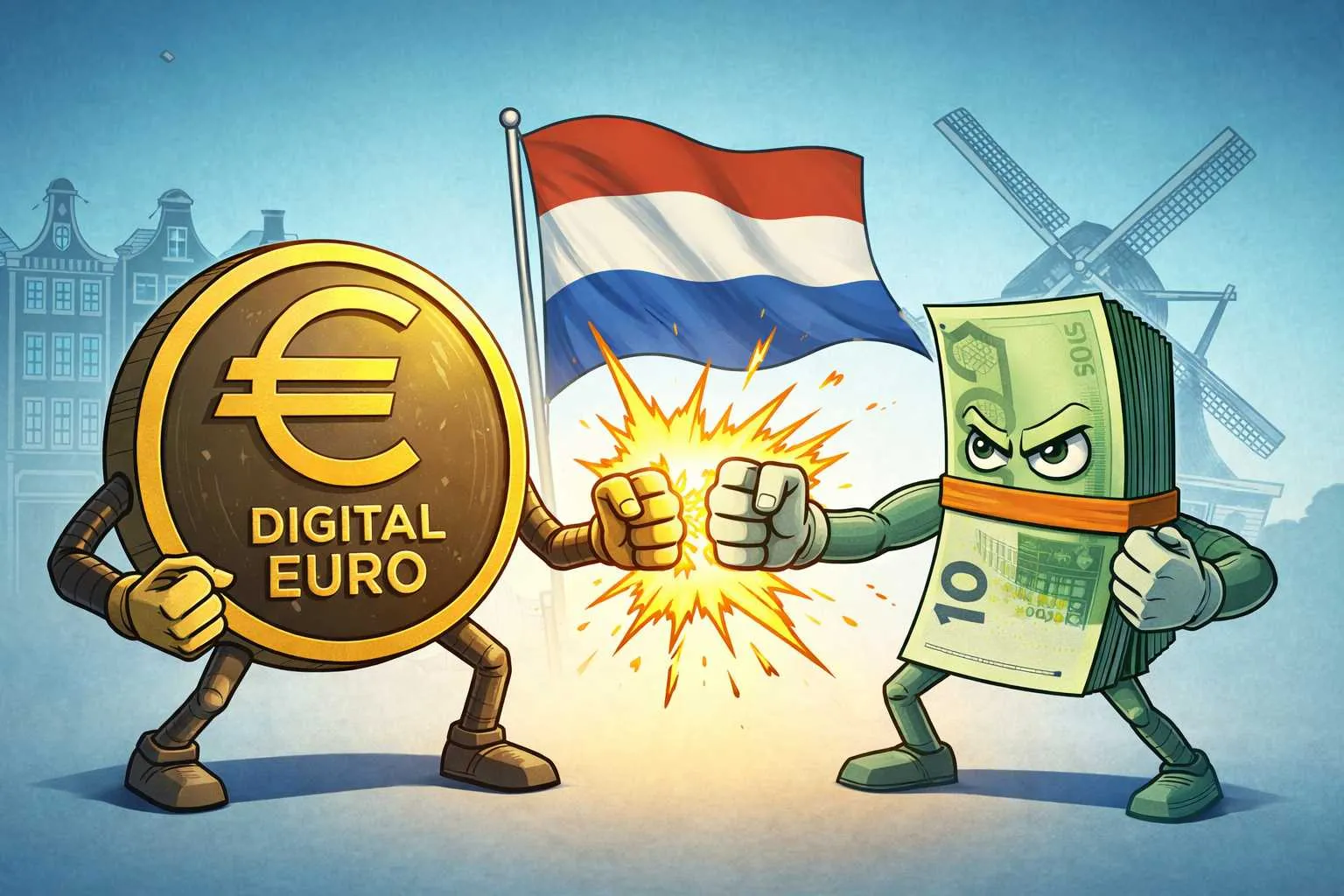 Digitale euro vs. contant geld Nederland