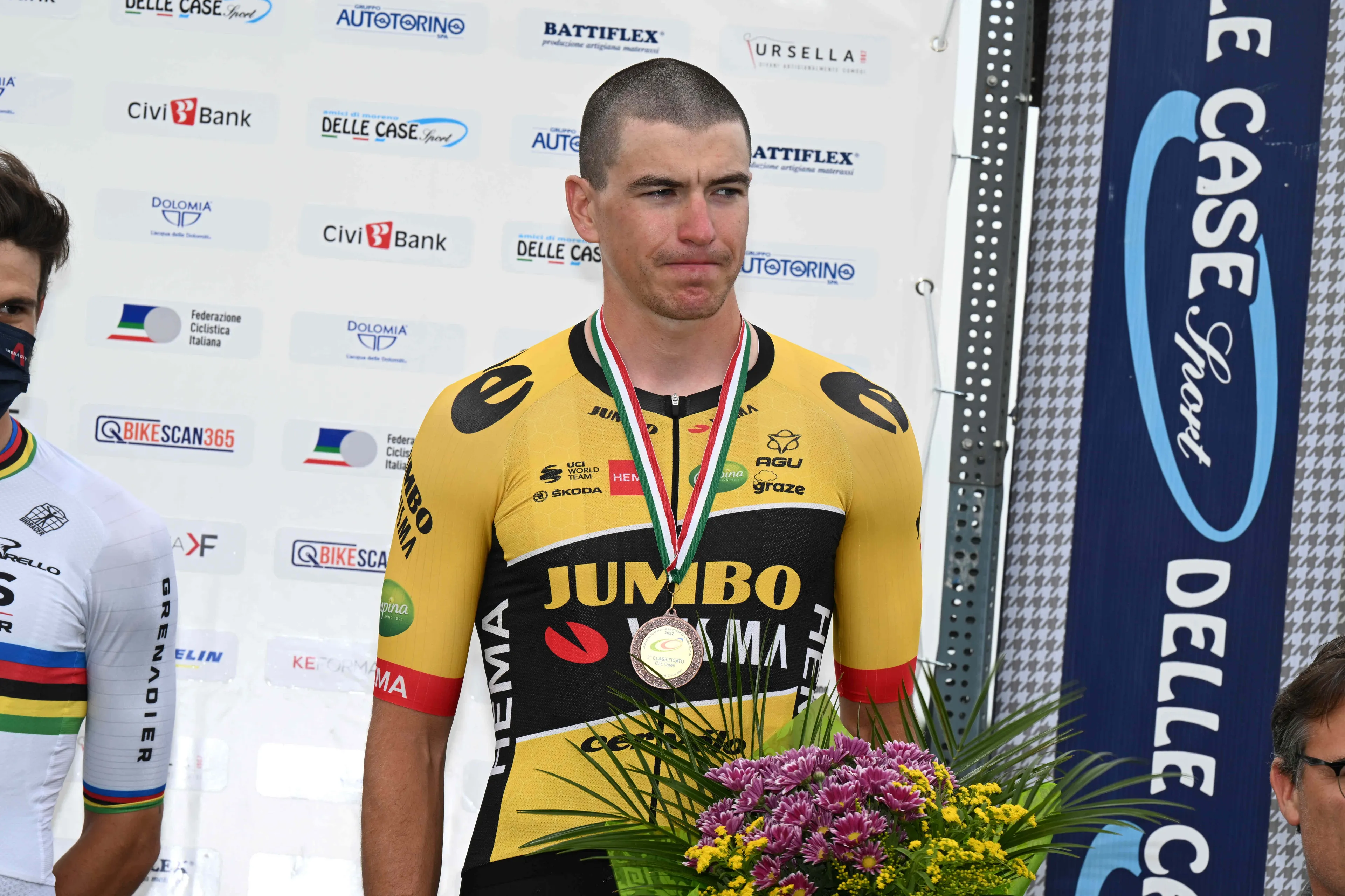 Edoardo Affini blames UCI for crash - "Dear UCI, you allow a finish with a speed bump.It is a disgrace. Unacceptable"