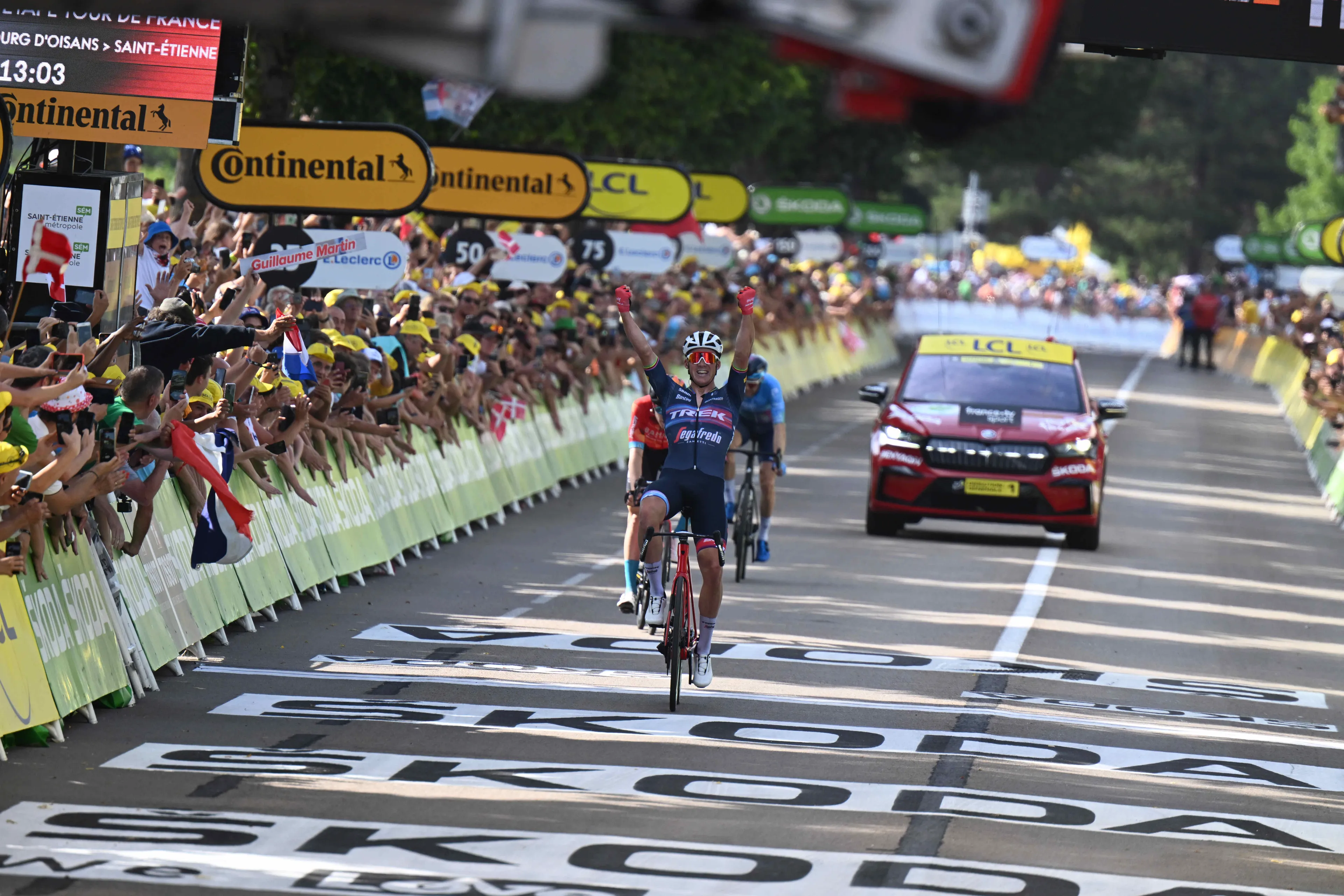 Tour de France: Mads Pedersen wins stage 13 after dominant breakaway performance