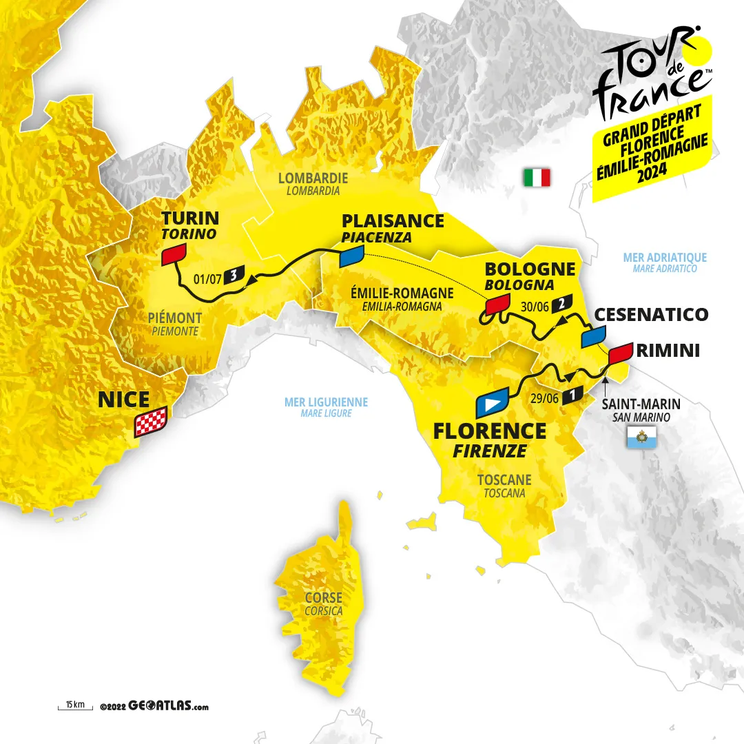 Profiles & Route Tour de France 2024 | Italian start, Galibier on stage 4, gravel, two time-trials, brutal Pyrenees and finale in Monaco