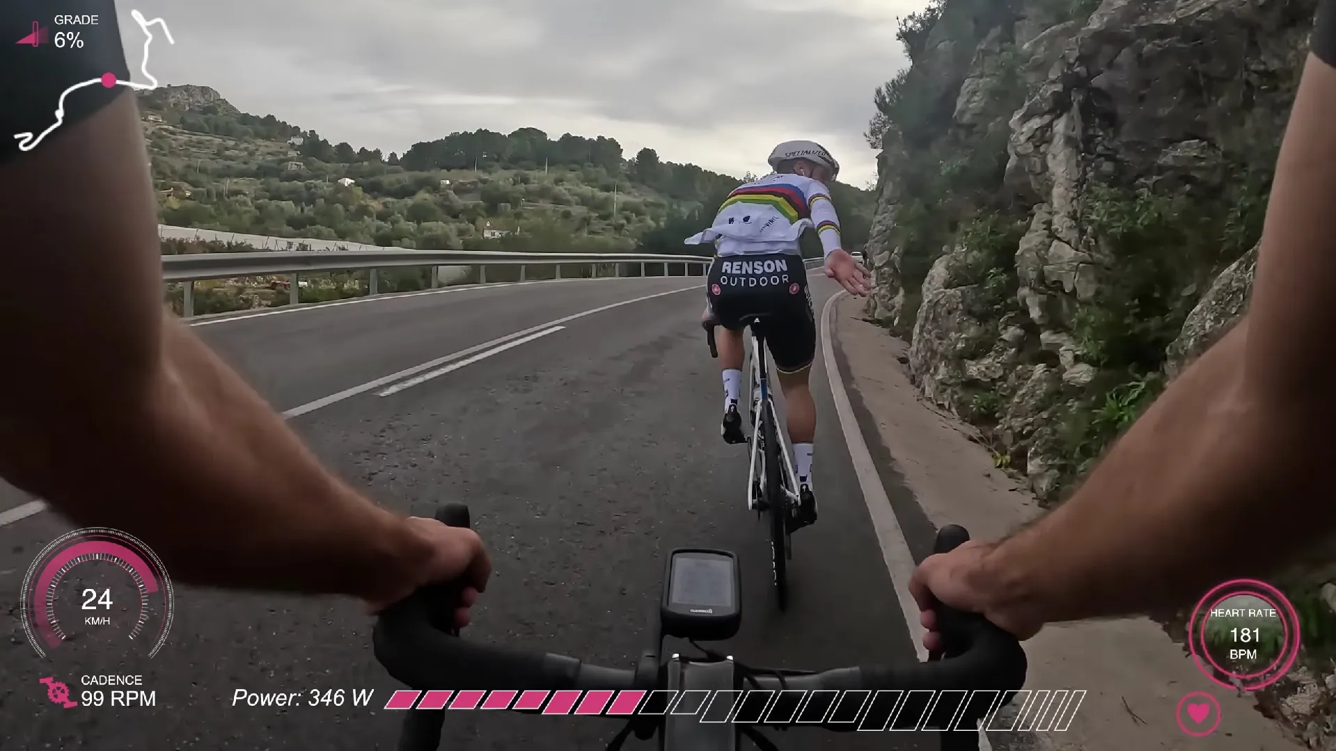 Video: Amateur follows Remco Evenepoel during uphill interval training