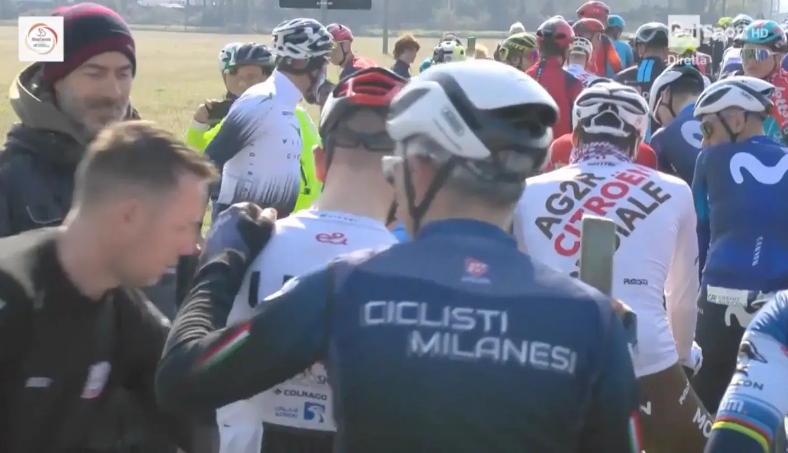 Tadej Pogacar suffers small crash at neutralized start of Milano-Sanremo
