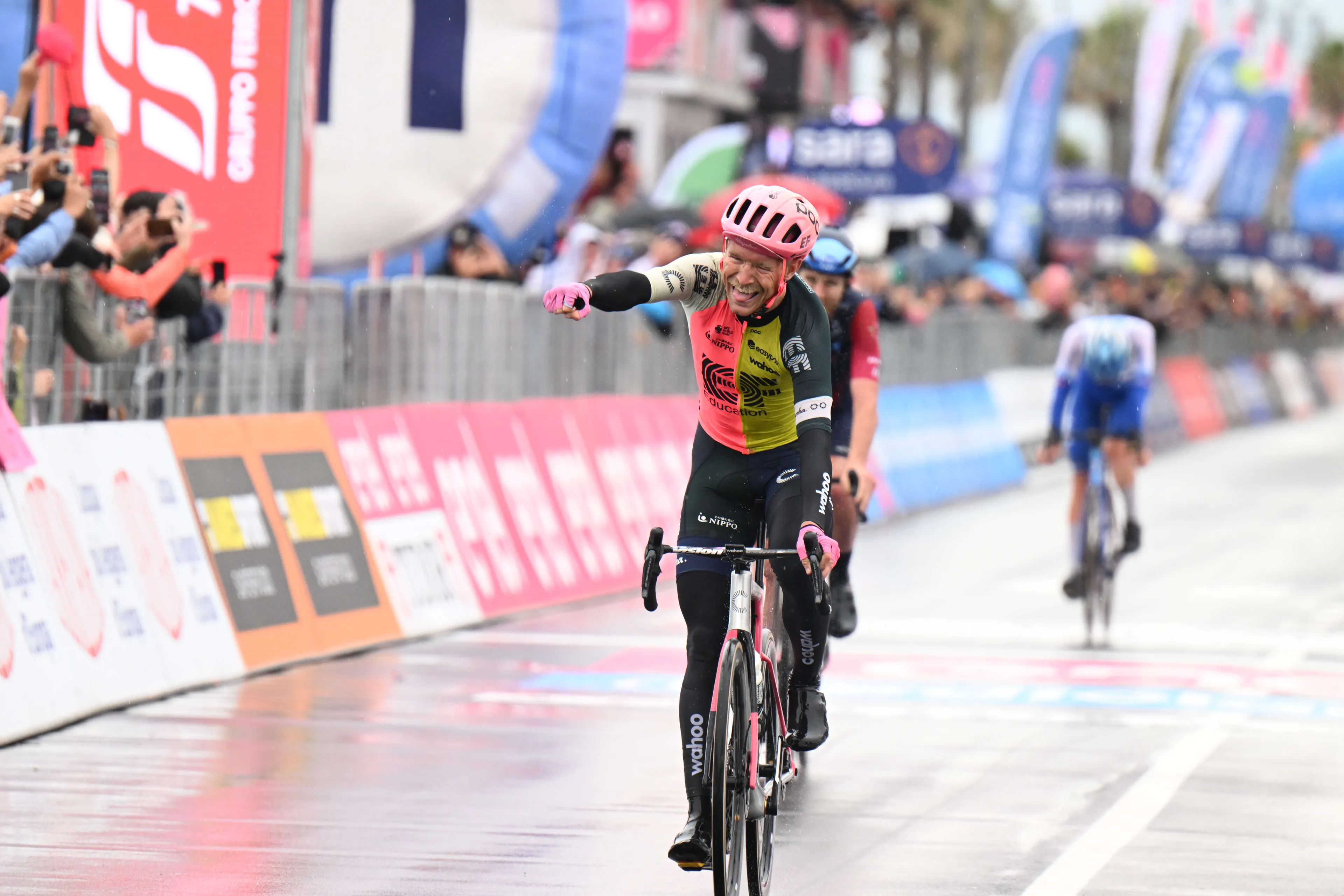 Magnus Cort takes breakaway victory on stage 10 of the Giro d'Italia on another wet day of racing