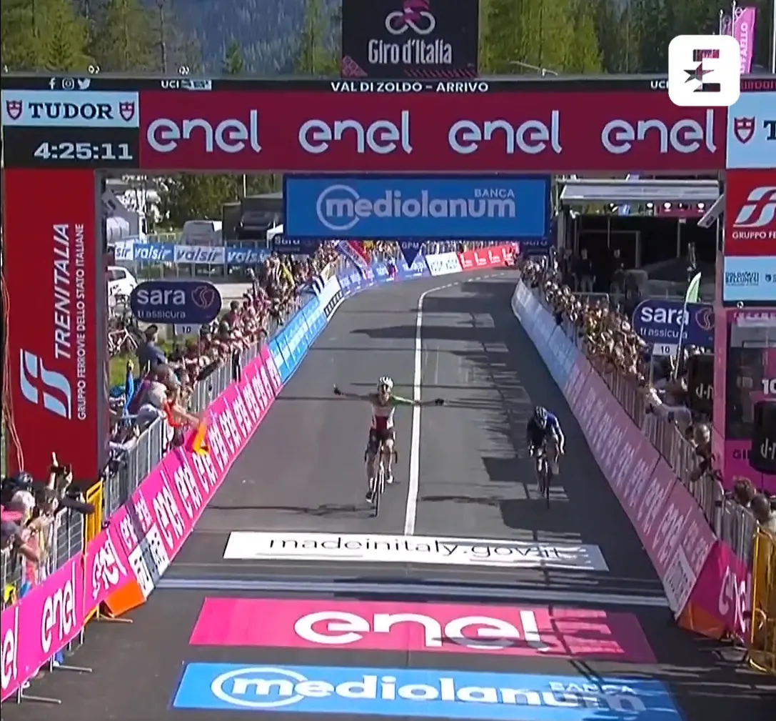 VIDEO: More heartbreak for Thibaut Pinot at his final Giro d'Italia as Filippo Zana claims stage 18 win