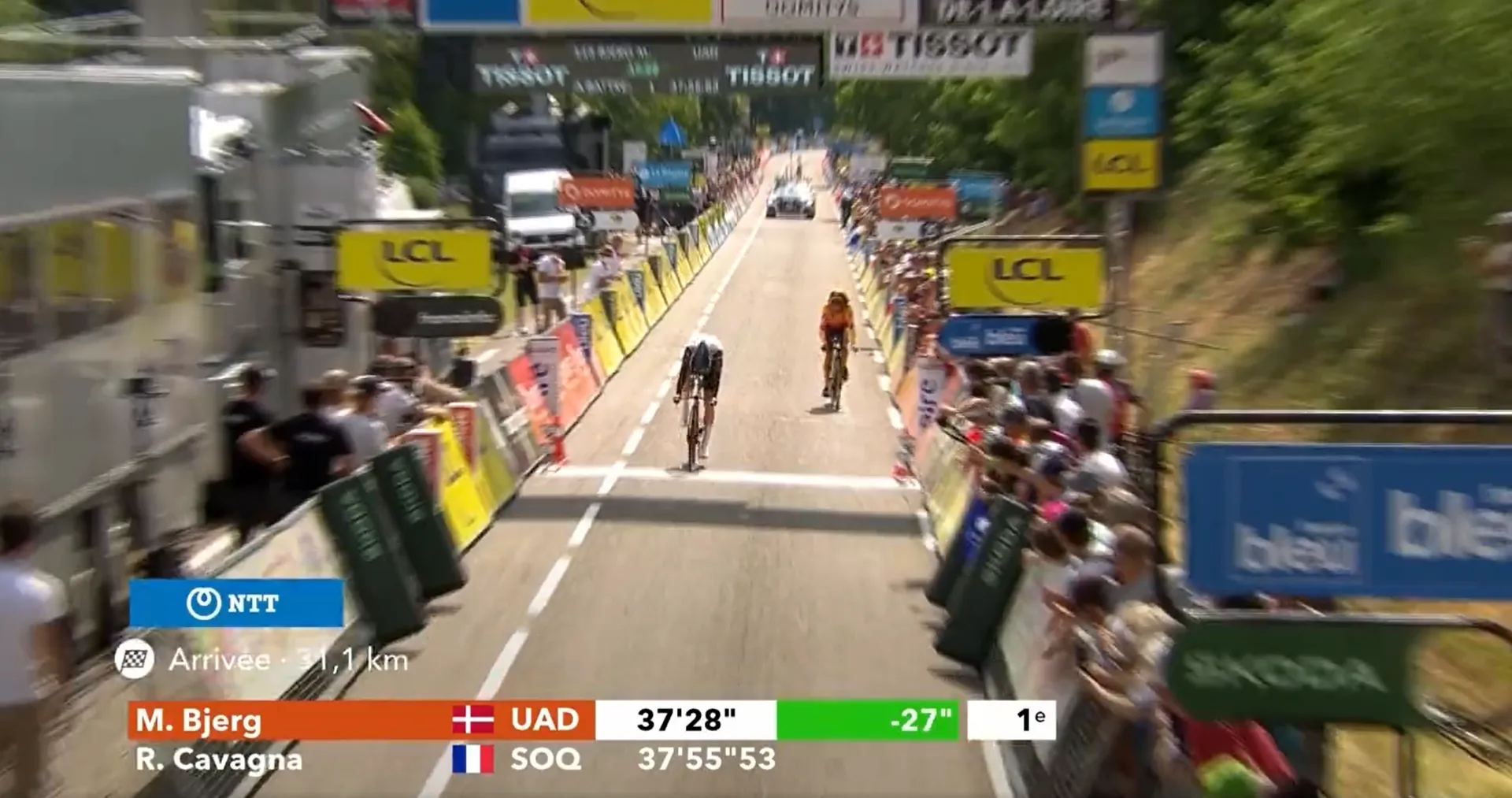 VIDEO: Mikkel Bjerg's stage winning effort on Critérium du Dauphiné time-trial