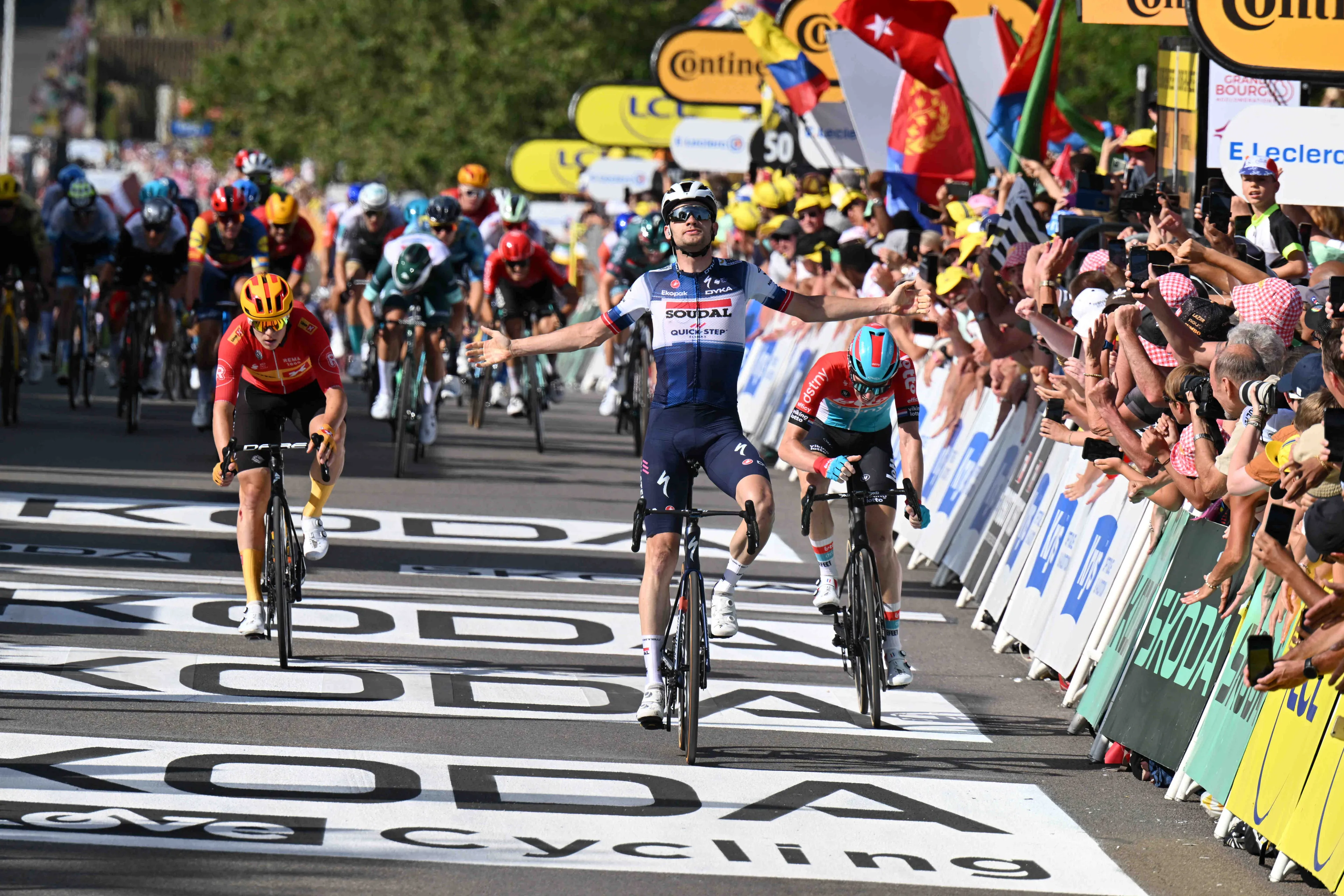 Joy at last for Soudal - Quick-Step as Kasper Asgreen takes thrilling breakaway win narrowly holding off the peloton