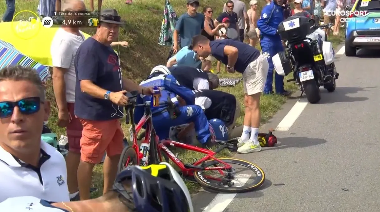 "I hope you feel really guilty": 13th overall Steff Cras has to abandon Tour de France after collision with fan