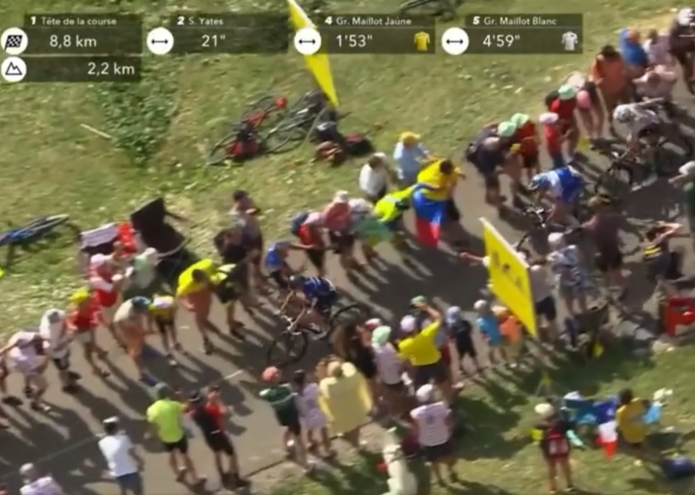 VIDEO: Pello Bilbao smacks spectator at Col de la Loze
