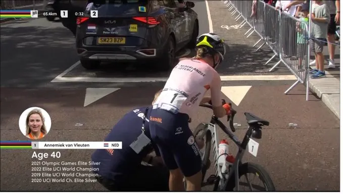 VIDEO: Van Vleuten fumes at slow bike change in World Championship road race