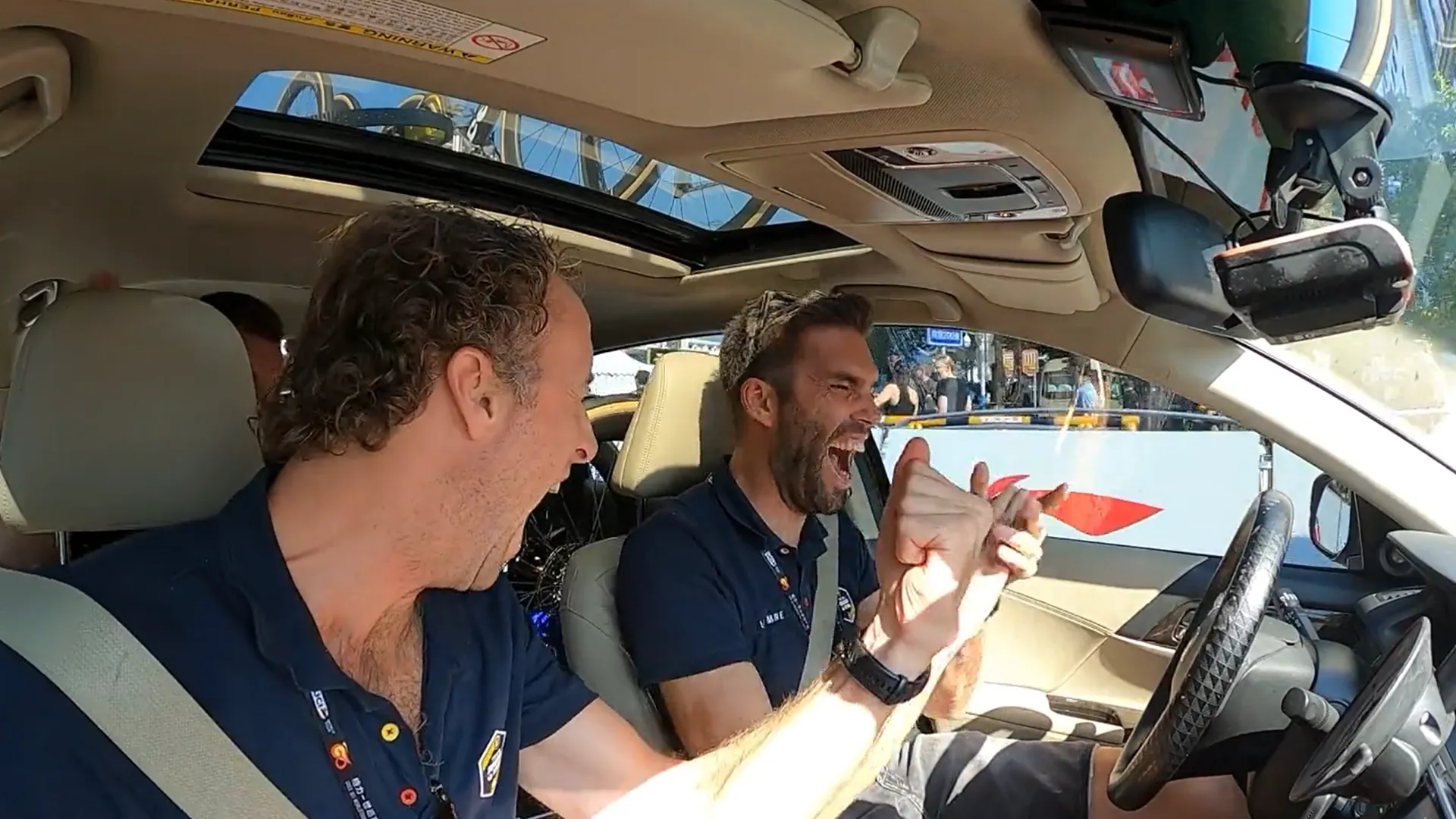 VIDEO: Epic Jumbo-Visma team car reaction to Olav Kooij's photo finish win at the Tour of Guangxi