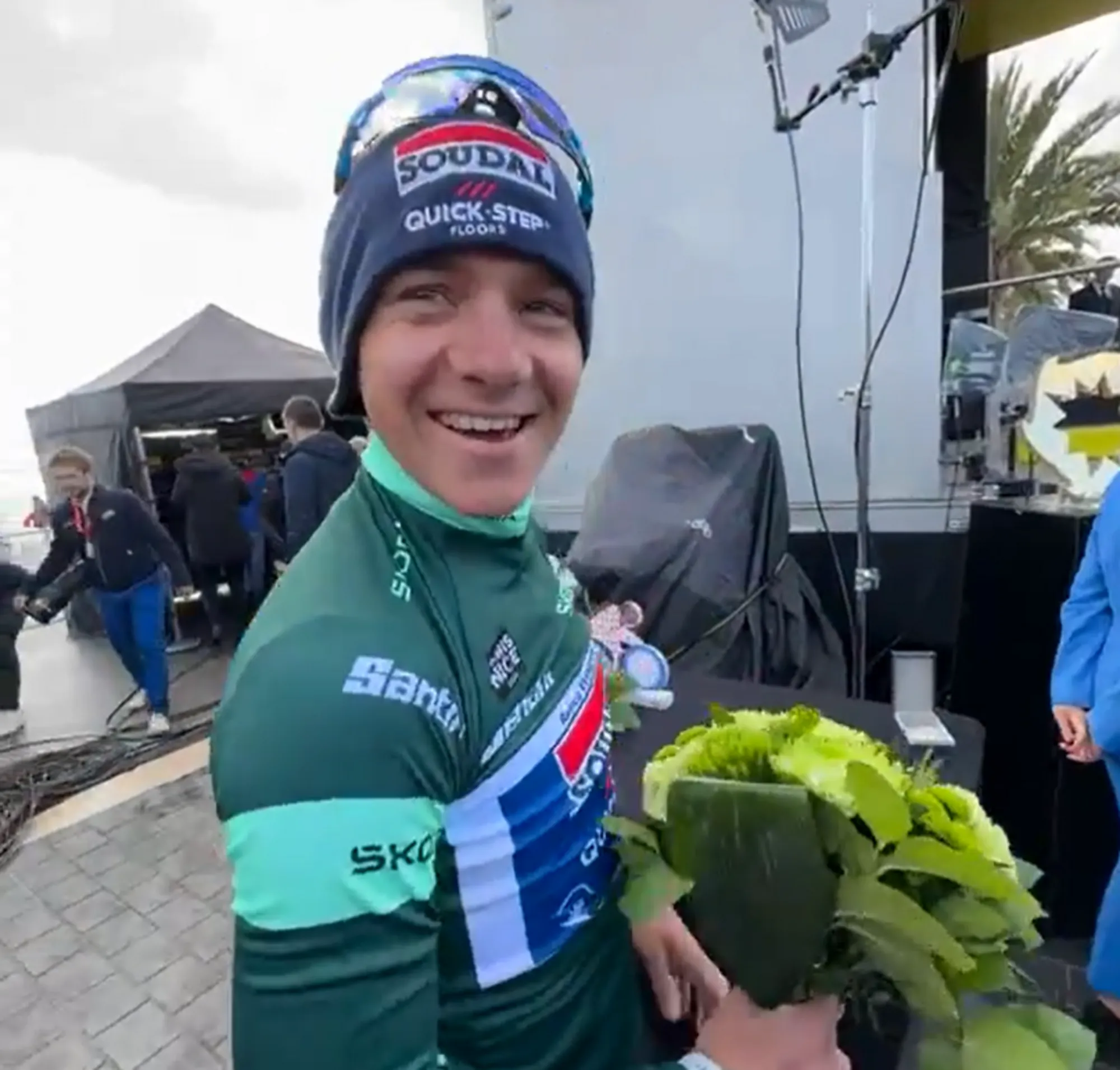 VIDEO: "I feel like Mark Cavendish" - Remco Evenepoel reacts to taking Green Jersey at Paris-Nice