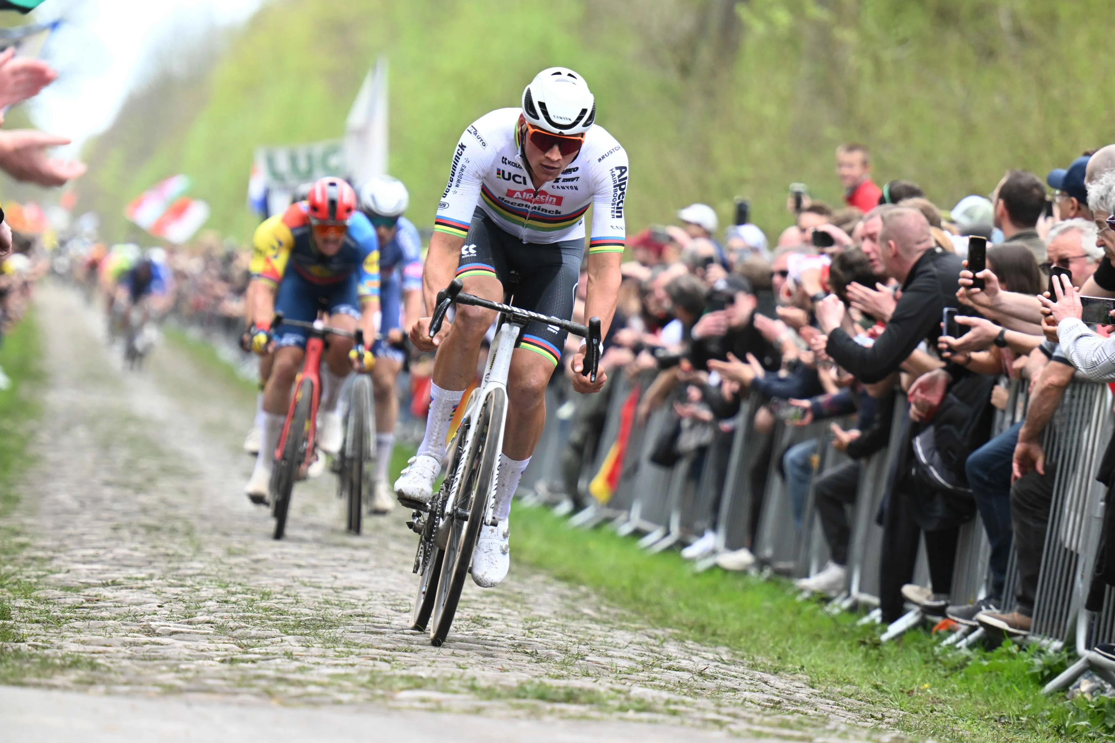 “Last week he went at 45 kilometres, here it was 60" - Adrie van der Poel reacts to son Mathieu's dominant Paris-Roubaix triumph