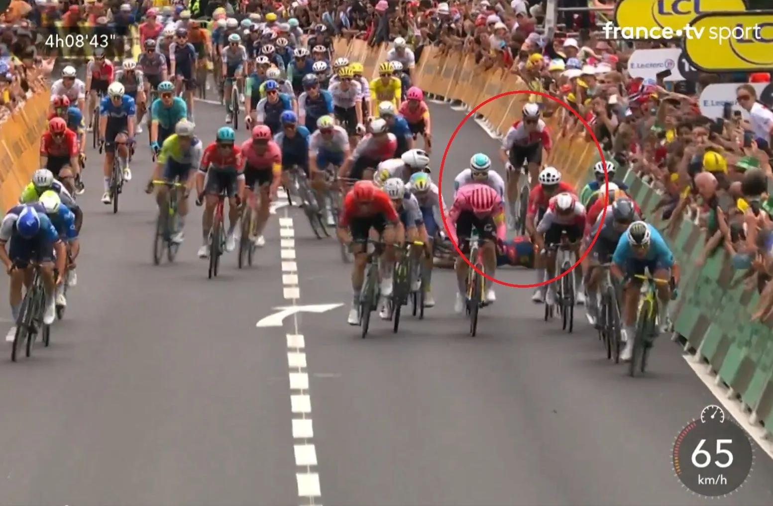 "Too fast to brake" - How a Tour de France rider bunny hopped over a rival mid-sprint