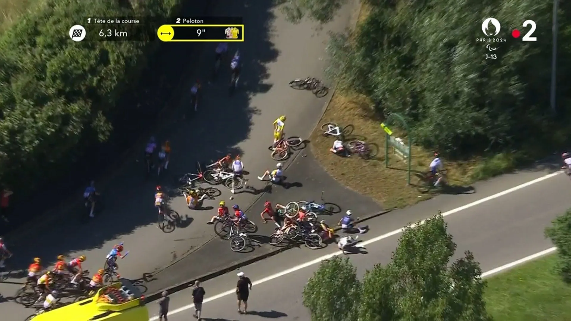 VIDEO: Demi Vollering loses Maillot Jaune after hard crash in finale of stage 5 at 2024 Tour de France Femmes
