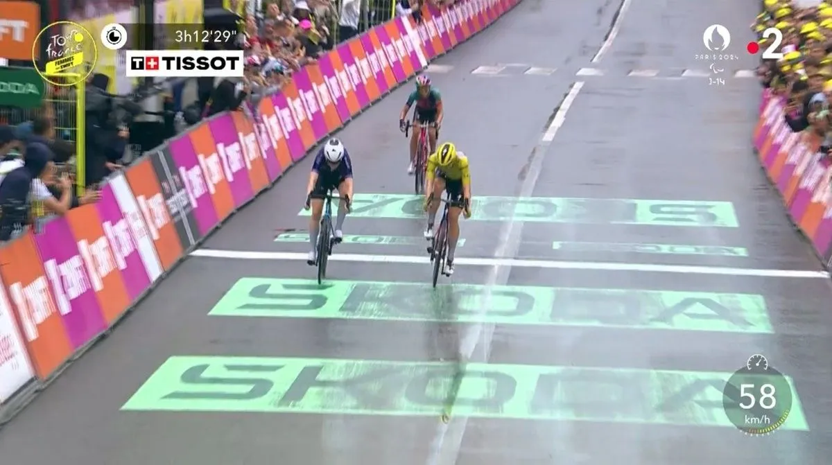 Puck Pieterse wins rainy and hilly stage at Tour de France Femmes whilst Demi Vollering extends race lead