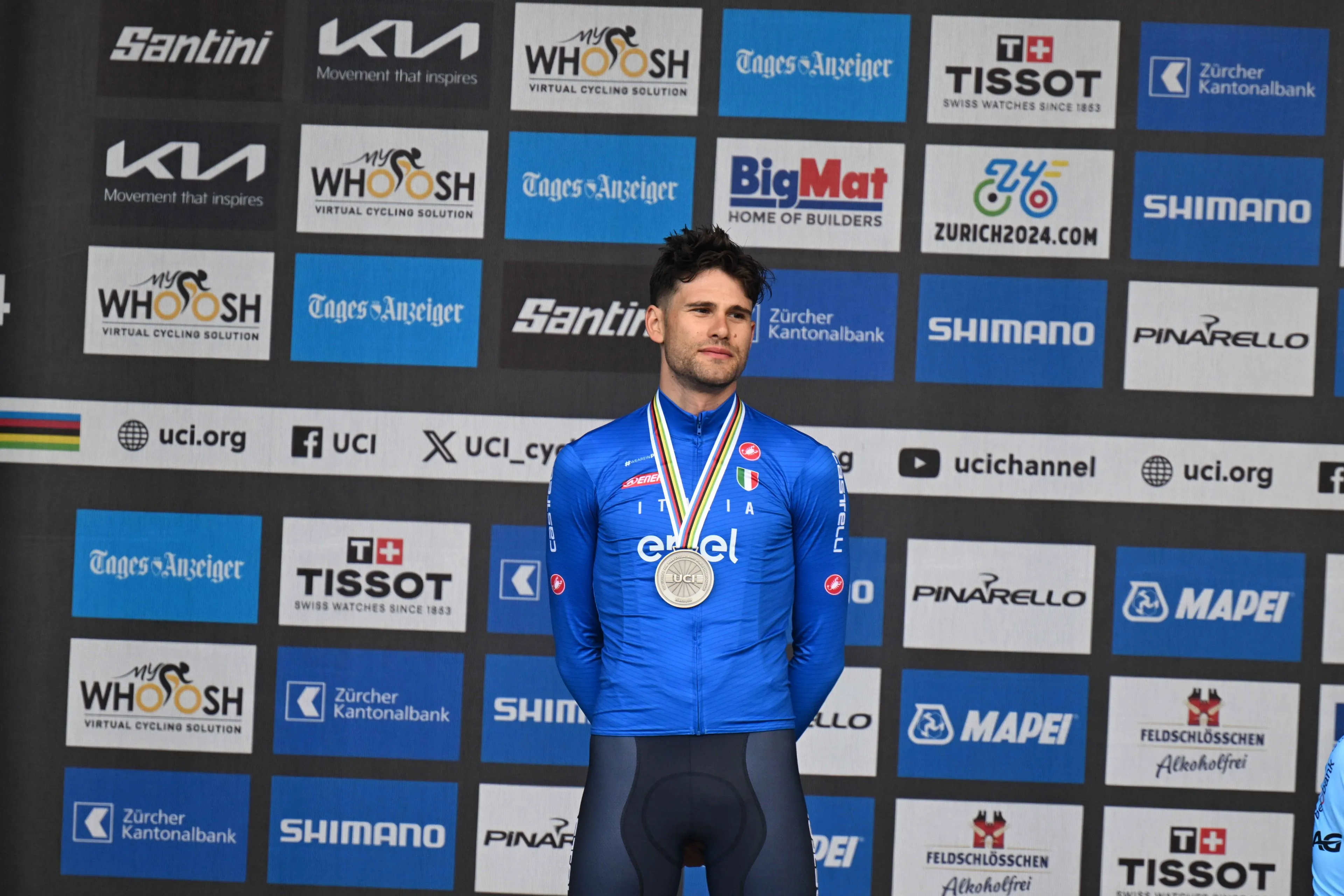 "I was the only big guy - Remco is maybe 60-70 kilos" – Filippo Ganna cites wind as key factor in European Championship time trial defeat to Evenepoel