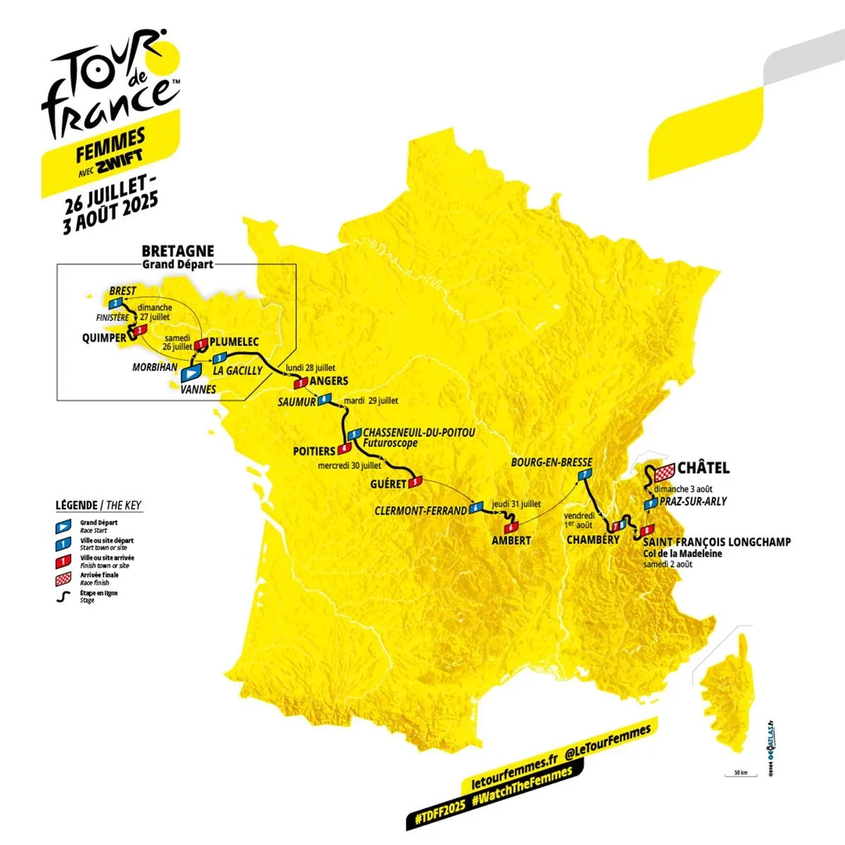 2025 Tour de France Femmes REVEALED - Explosive start in Bretagne, Col du Madeleine mountain finish and no time-trialing!