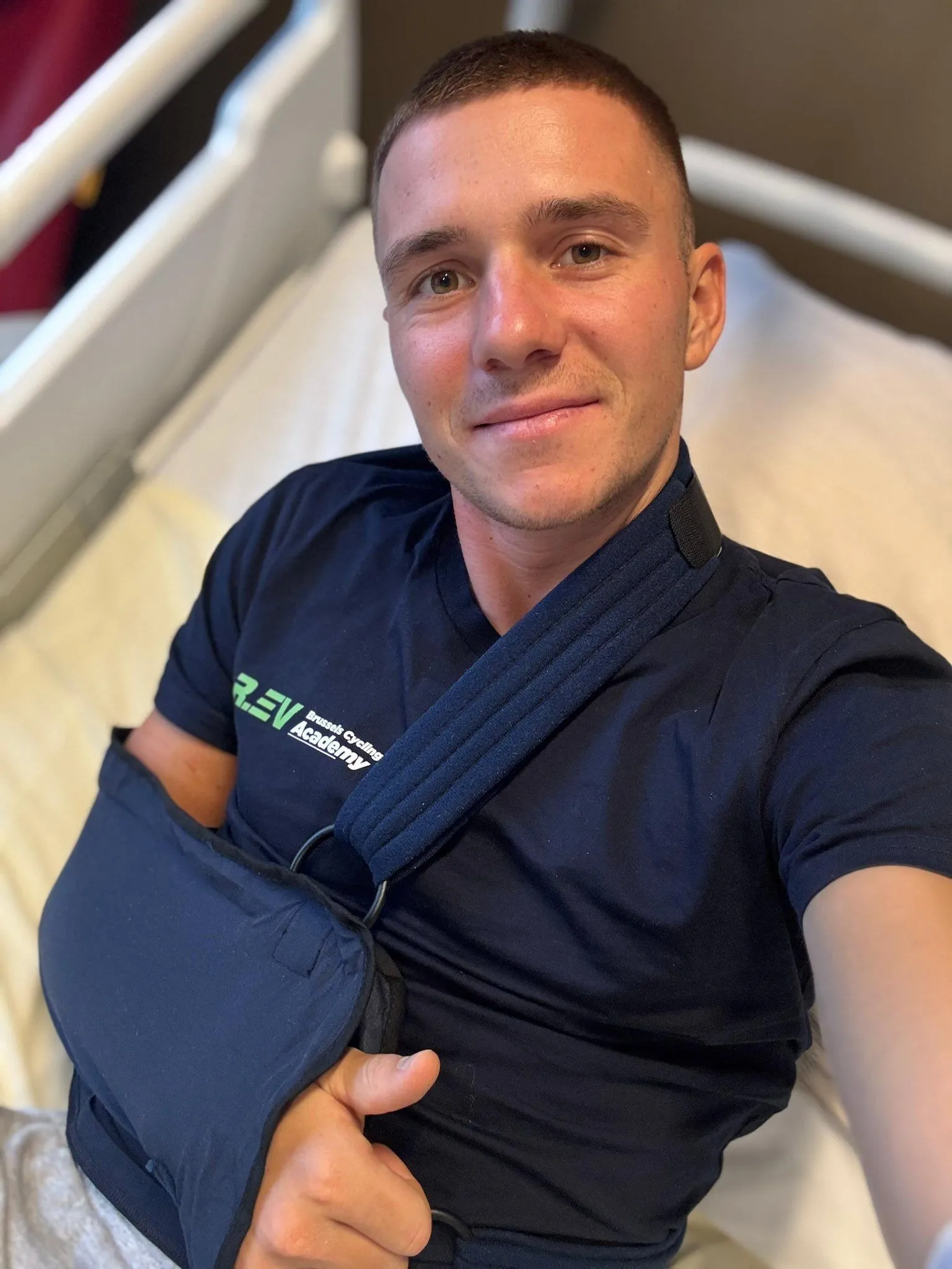 Remco Evenepoel shares post on training accident - Belgian reveals dislocated collarbone and lung contusions as well