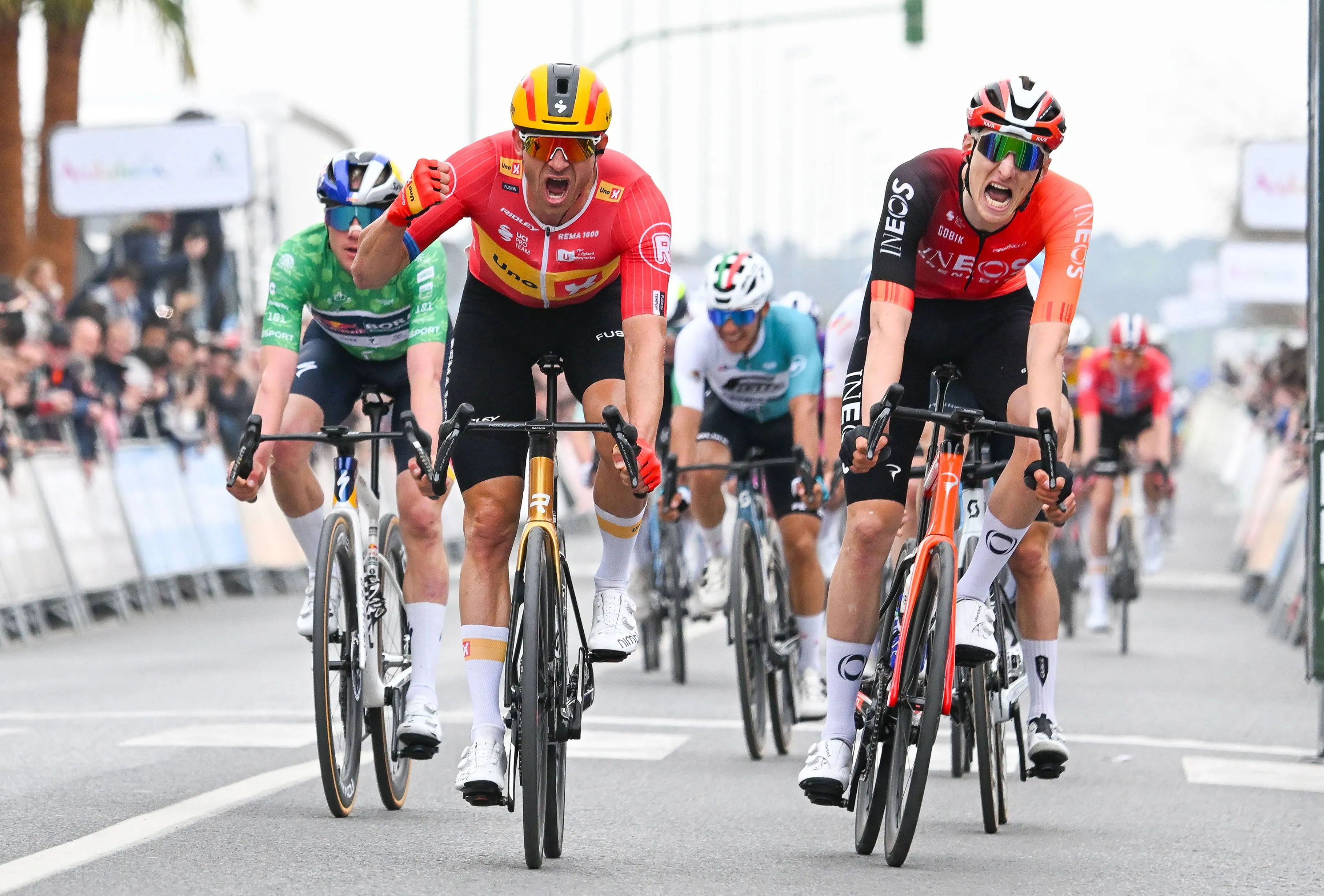 Alexander Kristoff takes the win! Norwegian rider beats Ben Turner, Maxim van Gils and Tom Pidcock to win tight sprint at Vuelta a Andalucia