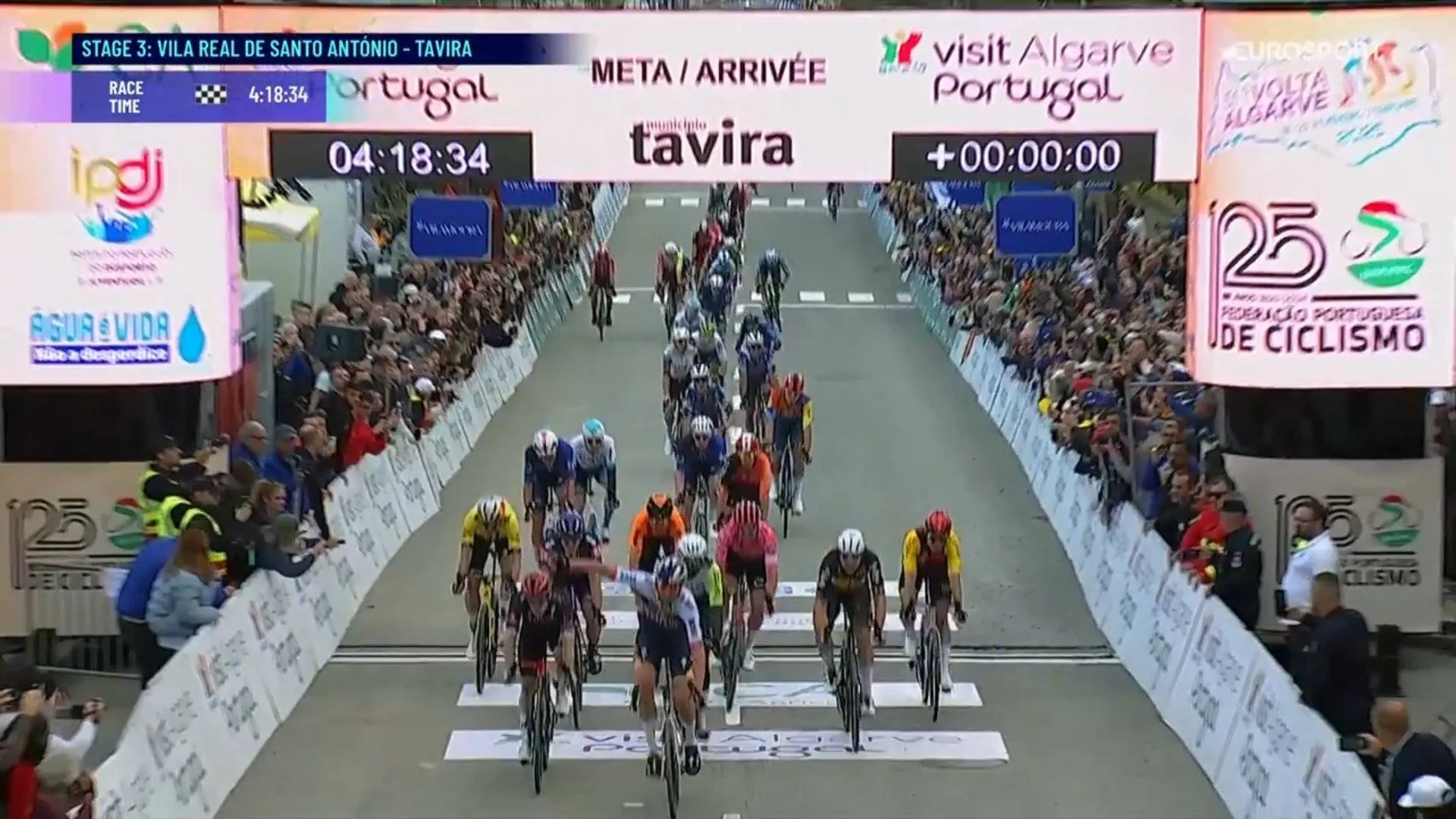 Jordi Meeus wins stage 3 at the Volta ao Algarve ahead of Alberto Dainese and Biniam Girmay