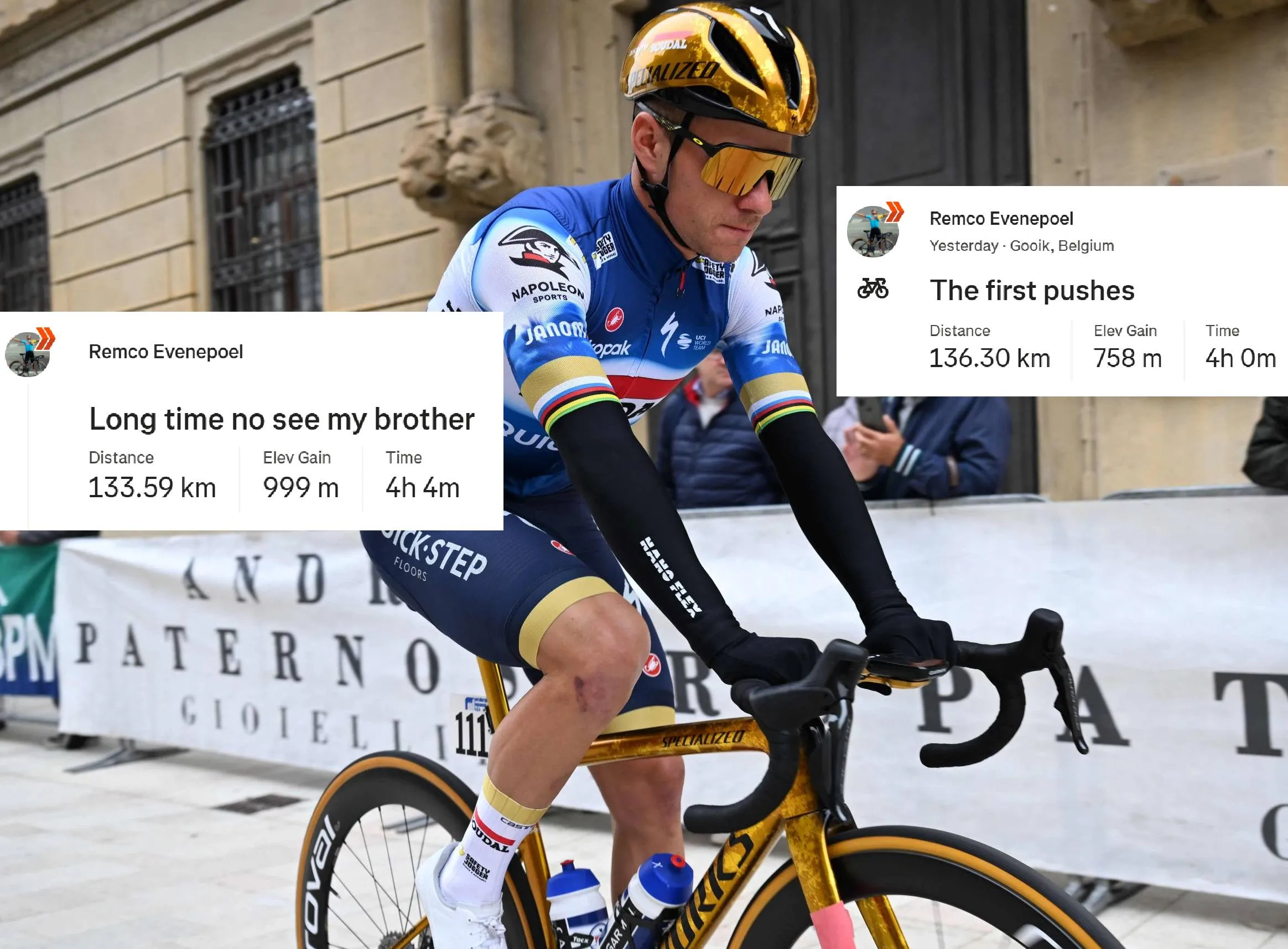 "First pushes" - Remco Evenepoel turns up training volume on his road to recovery