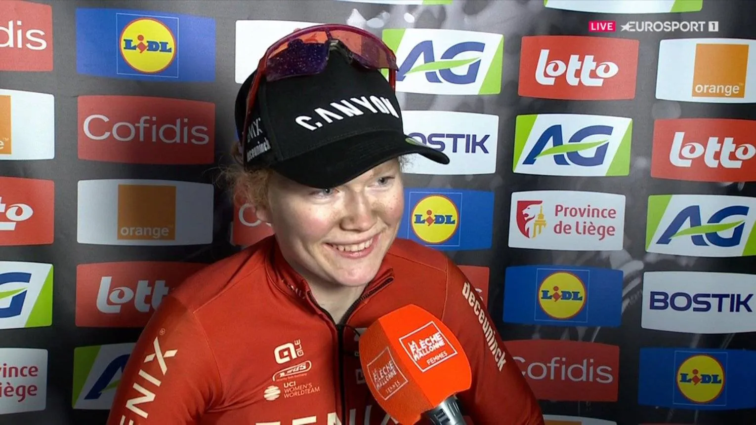 Puck Pieterse emocionada após a vitória na Fleche Wallonne "Foi preciso dar tudo... Para variar, dei ouvidos ao meu diretor desportivo"