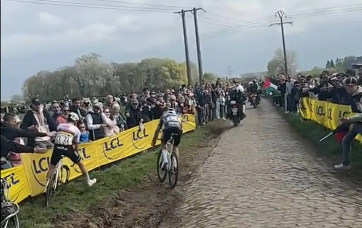 VIDEO | Spectator records Tadej Pogacar's Roubaix-wrecking crash