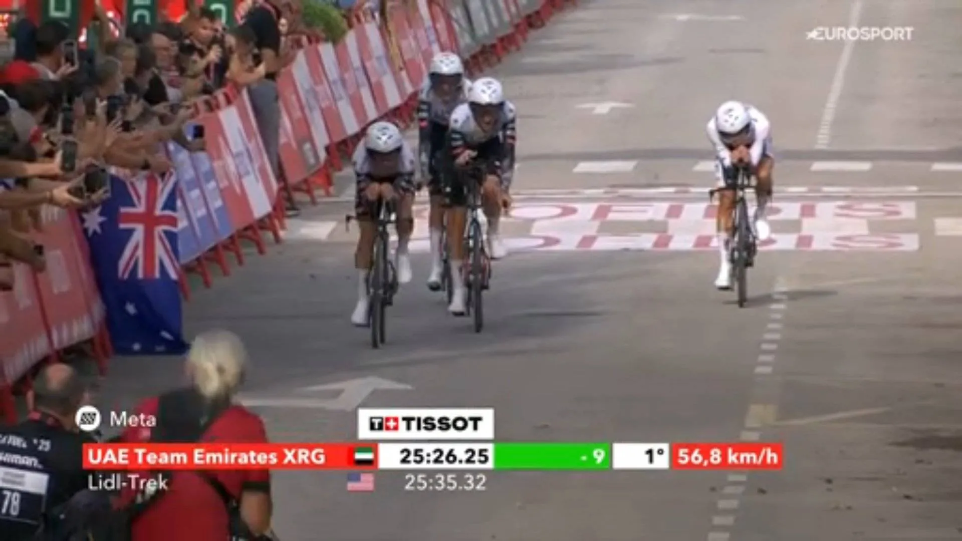 UAE Team Emirates - XRG wins La Vuelta team time-trial but Jonas Vingegaard takes red jersey back