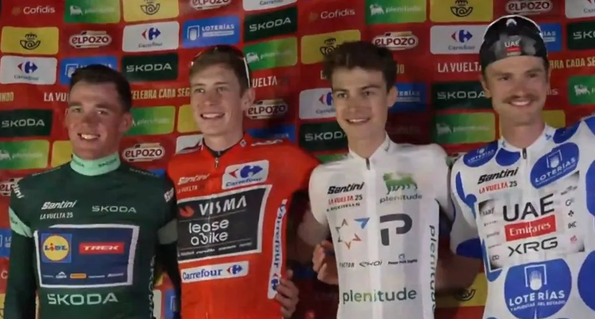 VIDEO | Visma improve Vuelta a Espana podium - All jersey winners at Dutch team's hotel