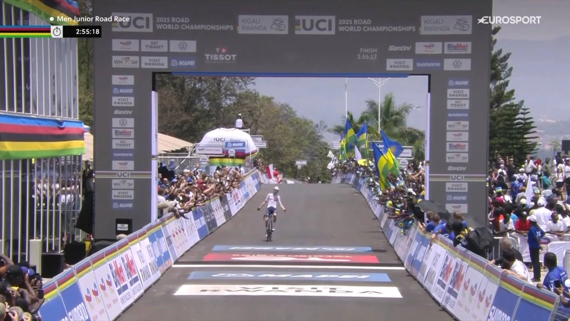 Results World Championships junior men road race | Briton Harry Hudson takes incredible gold medal