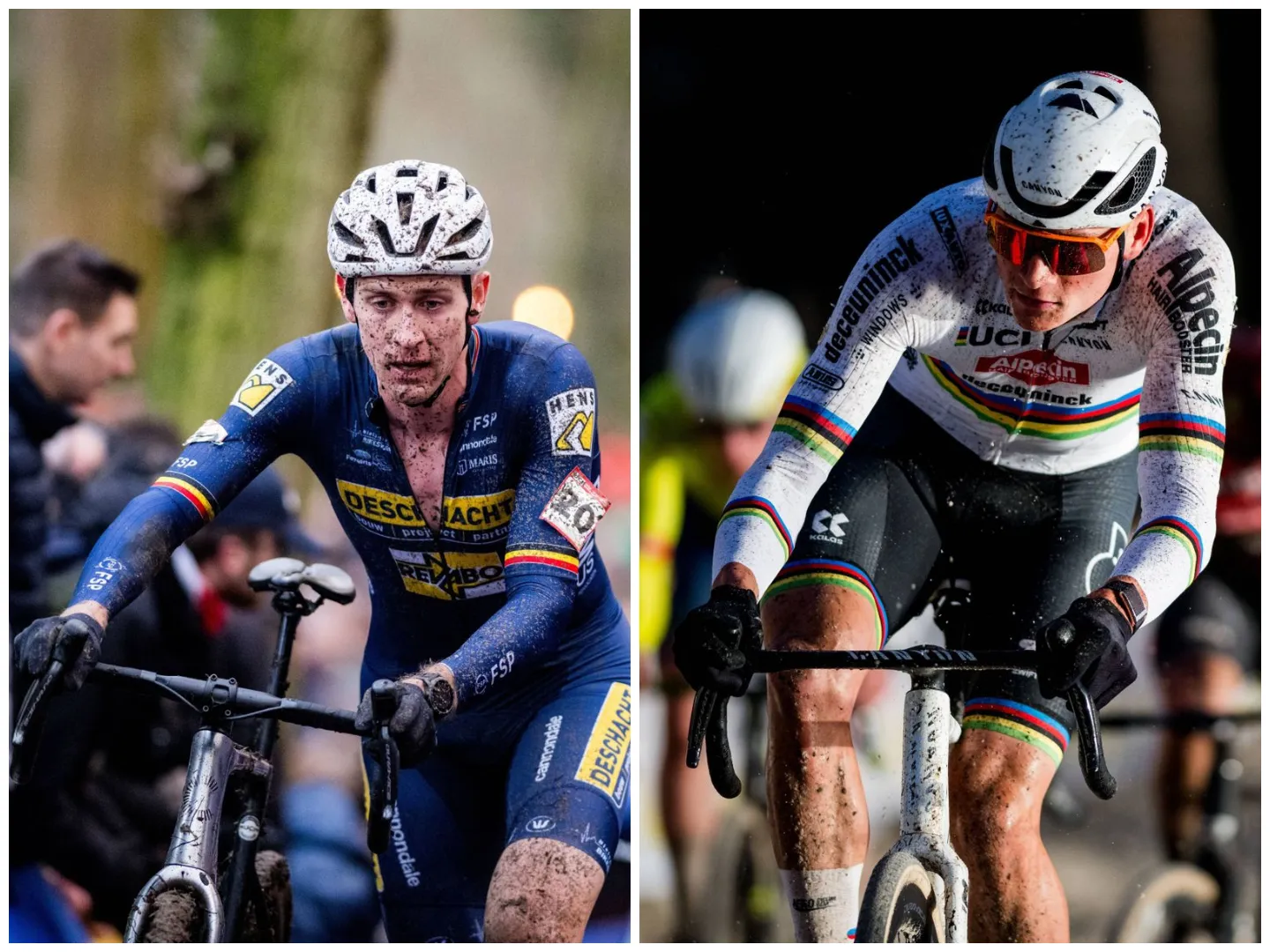 Toon Aerts and Mathieu van der Poel during the 2024-2025 season