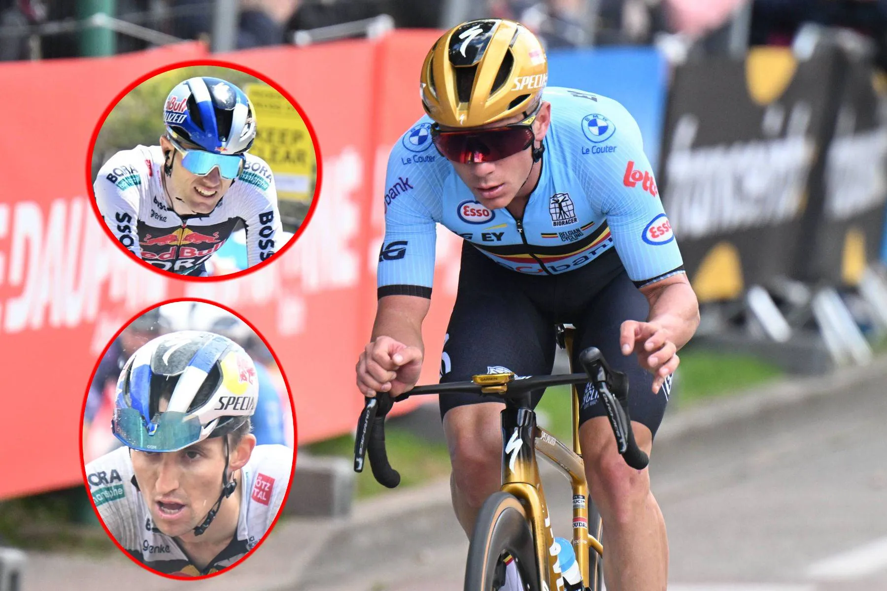 Remco Evenepoel at the 2025 European Championships and his new Red Bull - BORA - hansgrohe teammates