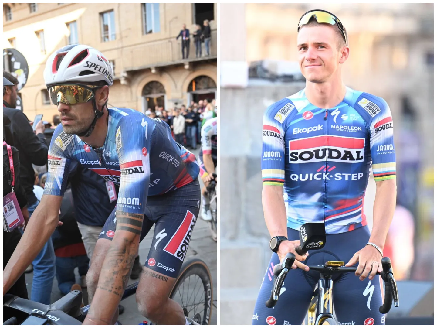 Remco Evenepoel and Mattia Cattaneo racing for Soudal - Quick-Step in 2025