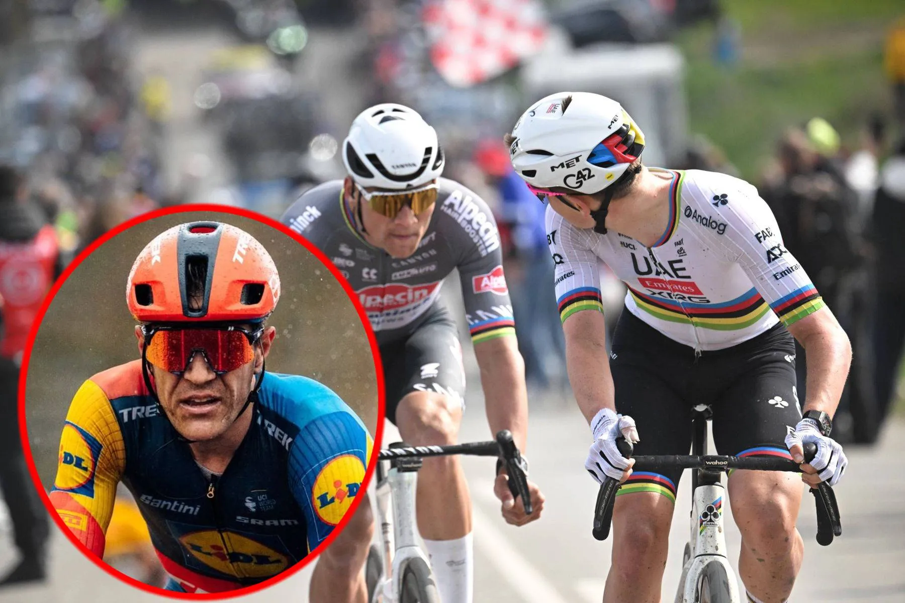 Mathieu van der Poel, Tadej Pogacar and Jasper Stuyven in the 2025 season